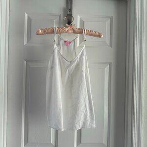 Lilly Pulitzer Dusk Rayon Racerback Top, Resort White, Size XS